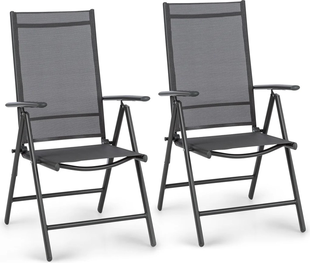 Blumfeldt London Lite, skladacie stoličky, 2 ks, 56,5 x 107 x 68 cm, ComfortMesh, hliník