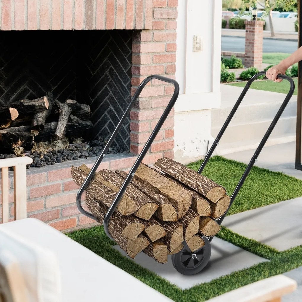 Vozík na palivové drevo AUREL, 56x45x105cm, čierna Gardebruk
