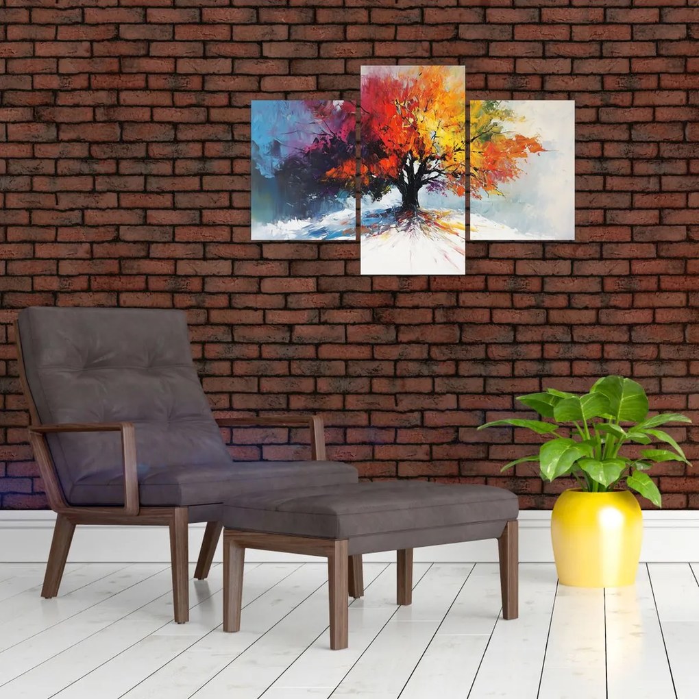 Obraz - Pestrofarebný strom (90x60 cm)