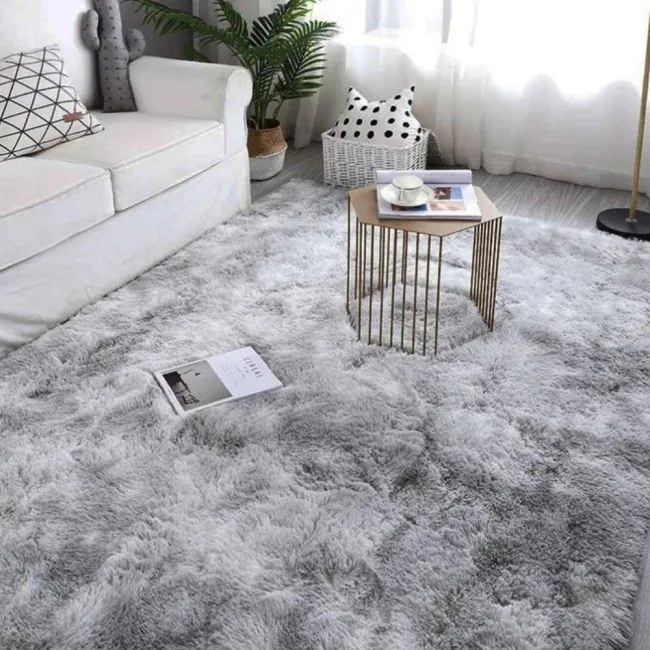 Protišmykový koberec SHAGGY ombré, svetlosivý