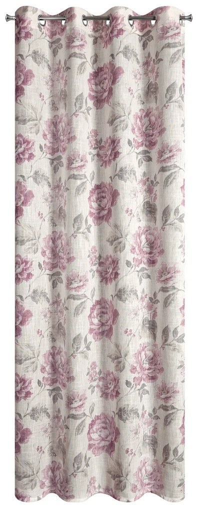 ZÁVES NA KRÚŽKOCH DAVENA 140X250 CM KVETY