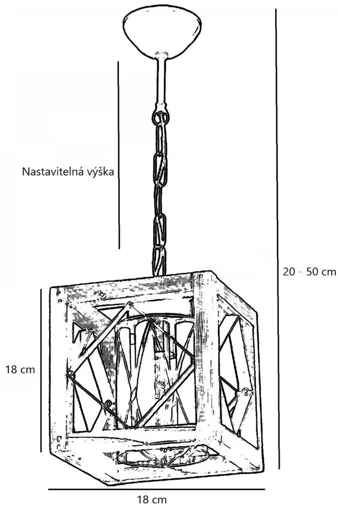 Závěsný lustr Zikzak I habrové dřevo ořech/černý