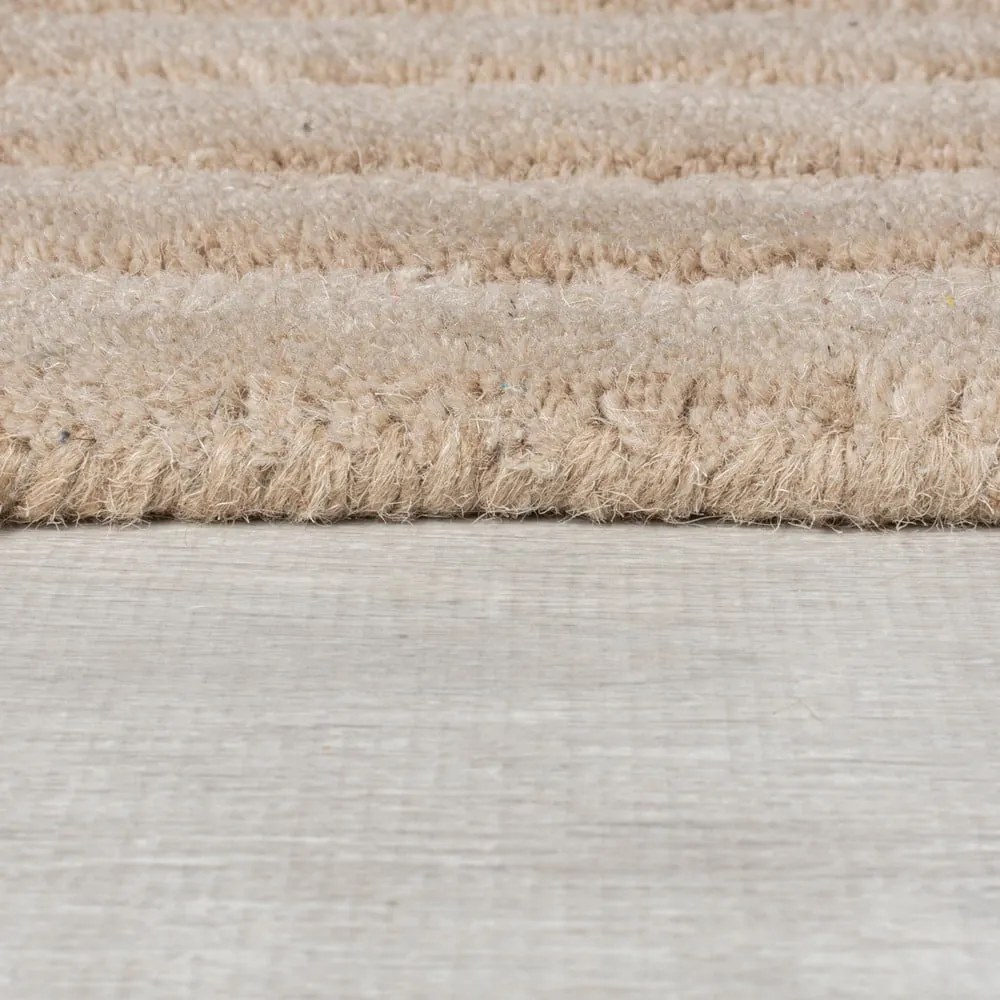 Béžový ručne tkaný vlnený koberec 160x230 cm Zen Rectangles – Flair Rugs