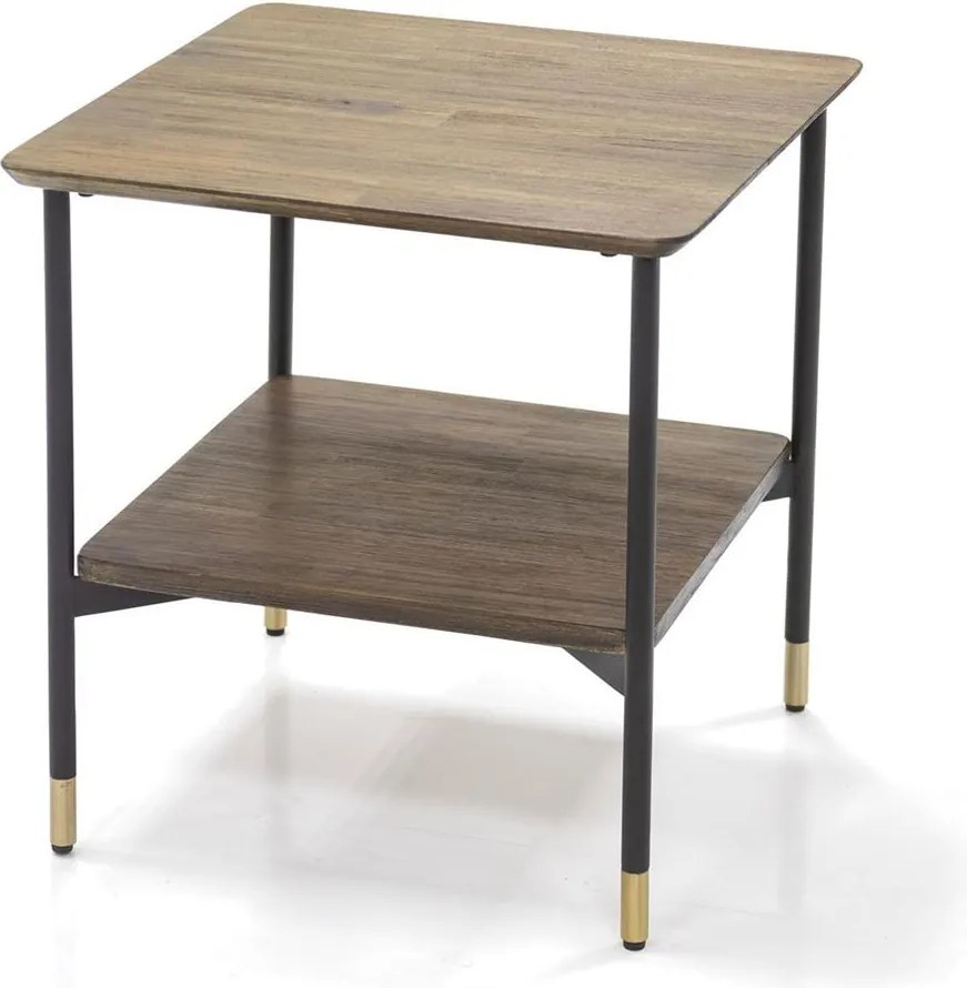 Odkladací stolík Maze 50 cm z masívu hnedý/čierny