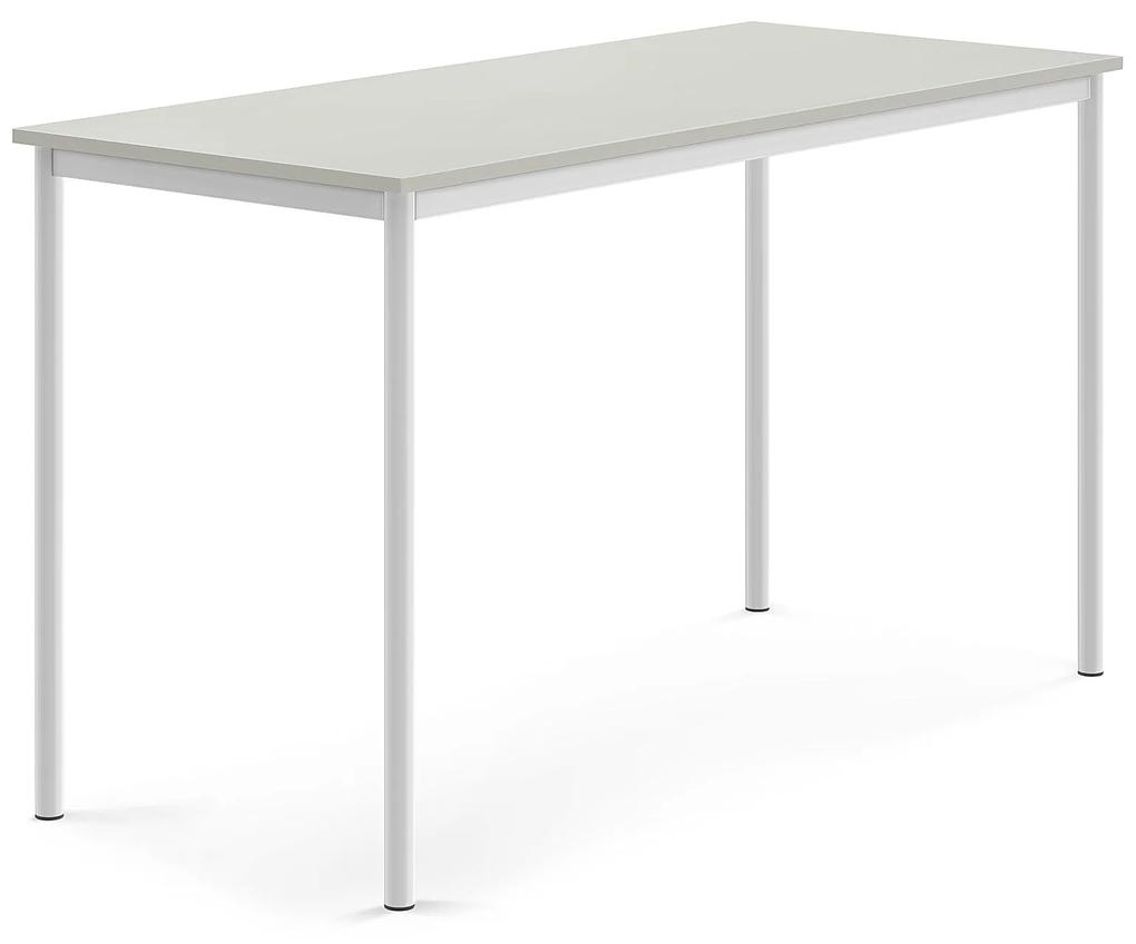 Stôl BORÅS, 1600x700x900 mm, laminát - šedá, biela