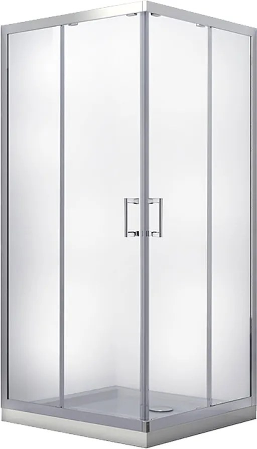 Besco Štvorcový sprchovací kút MODERN 190 SQ 80x80 (90x90), výška 190 cm - bez vaničky BESCO-Rozmery: 90x90, BESCO-Profily: profily: chróm, výplň: mat