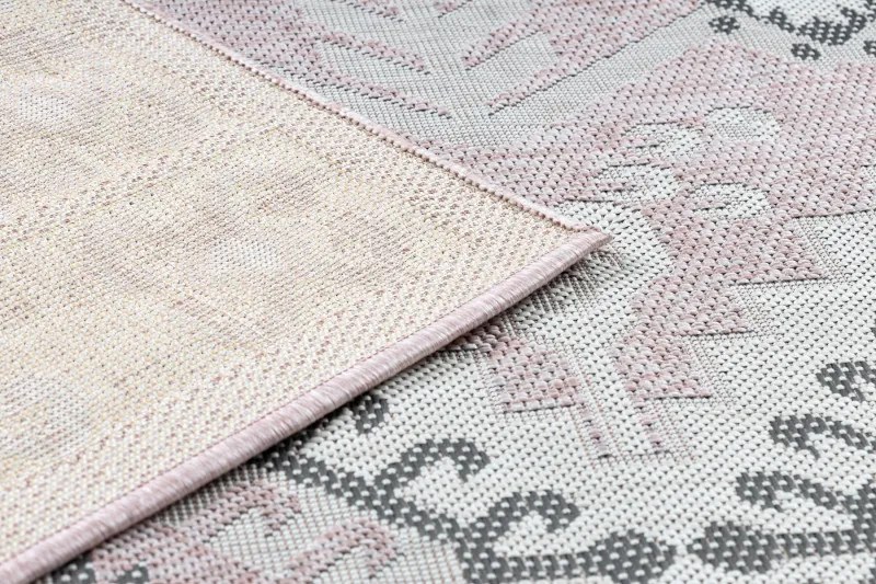 Dywany Łuszczów, Kusový koberec Sion Sisal Aztec 3007 pink/ecru – na von aj na doma, 160x220, ružová, chodba / predsieň