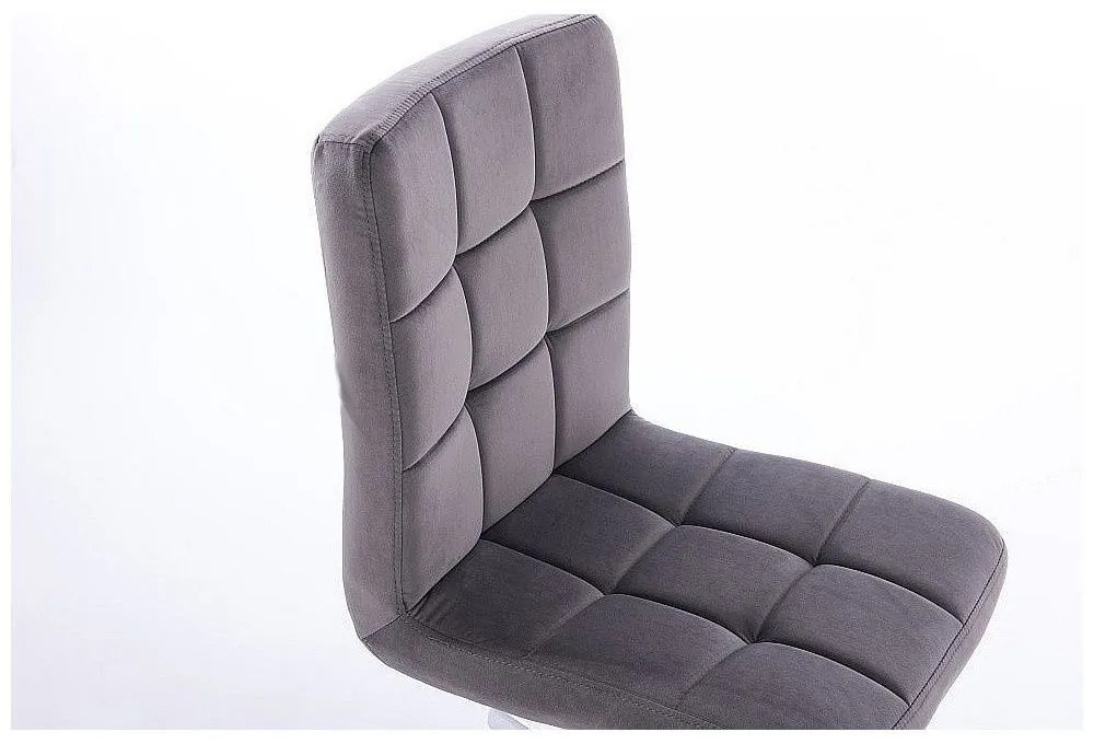 LuxuryForm DESIGN Stolička TOLEDO VELUR na striebornom tanieri - tmavo šedá