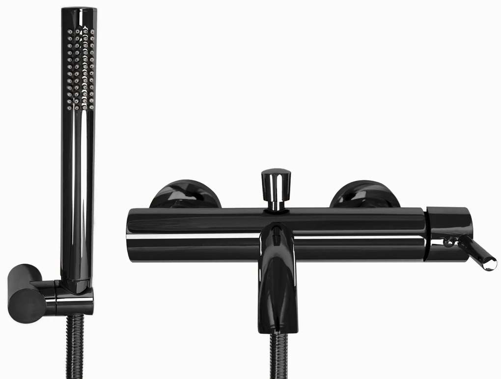 Rea Lungo, nástenná vaňová batéria, čierna lesklá, REA-B4422