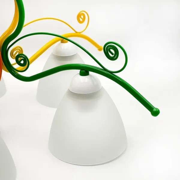 Luster na reťazi RETRO 5xE27/60W/230V biela/pestrofarebná