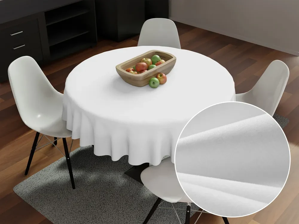 Biante Bavlnený okrúhly obrus MONI MO-039 Biely Ø 100 cm