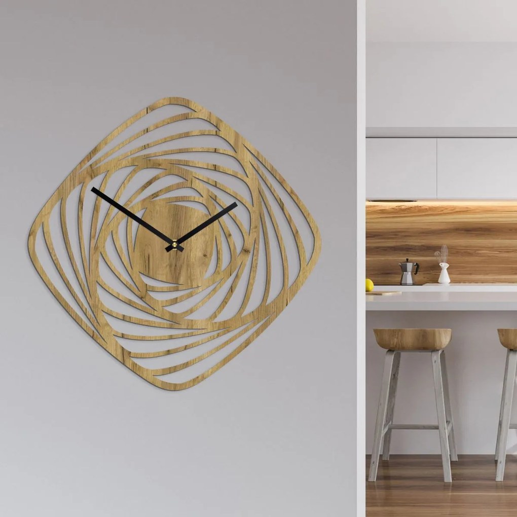 Moderné drevené nástenné hodiny | SPIRAL: HDF - Javor Strieborné ručičky 20 cm 4593-114678 HDF0352