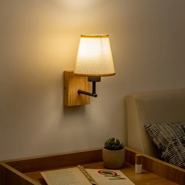 Brilagi - Nástenná lampa NUBILA WOOD 1xE27/25W/230V dub/svetlohnedá