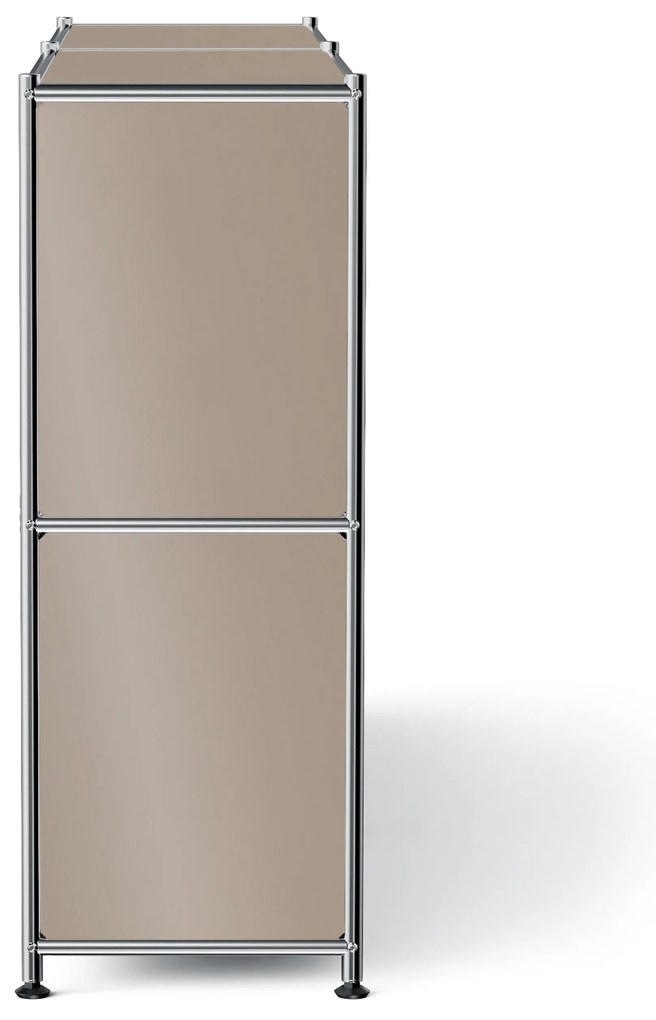 Kovový regál »CN3 Slim Line« s 2 nastaviteľnými výklopnými priečinkami, hnedosivý