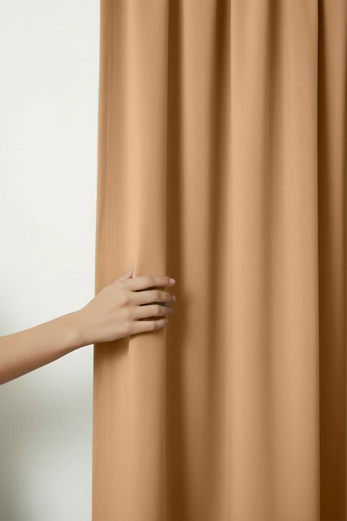 Velúrový záves SOFT VELVET horčicový 140x250 cm