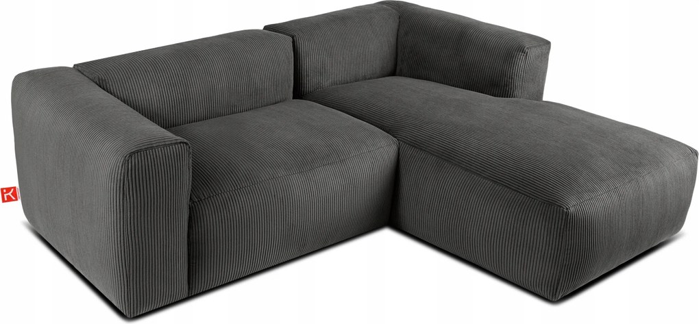 Modulárny roh do obývačky, pravé mäkké sedadlo Konsimo Buffo, sivý