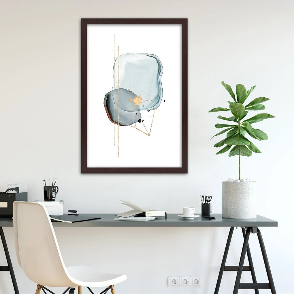 Gario Plagát Sivé tvary a línie abstraktné Farba rámu: Bez rámu, Rozmery: 30 x 45 cm