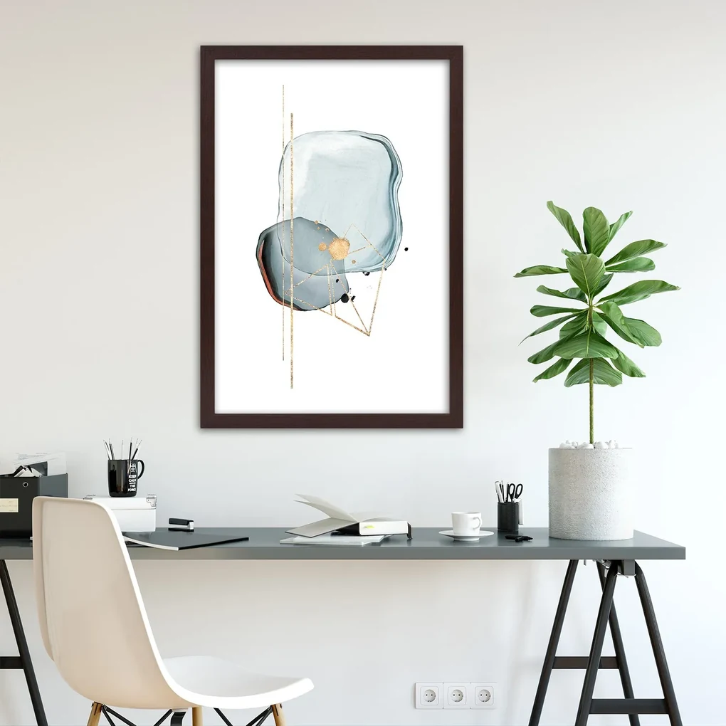 Gario Plagát Sivé tvary a línie abstraktné Farba rámu: Bez rámu, Rozmery: 40 x 60 cm