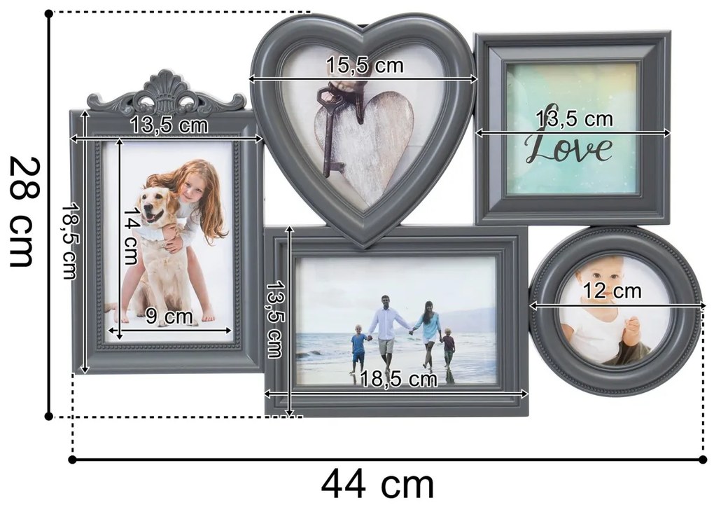 Fotorámeček CORAZON 5 fotografi šedý
