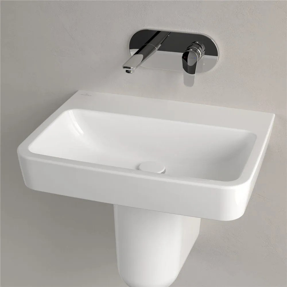 VILLEROY & BOCH O.novo závesné umývadlo bez otvoru, bez prepadu, 600 x 460 mm, biela alpská, s povrchom AntiBac a CeramicPlus, 4A4163T2