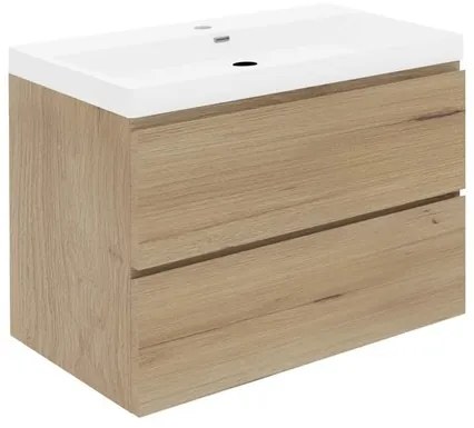 Kúpeľňová skrinka s umývadlom SAT B-Way 79x50x45 cm dub mat BWAY280OAKU4, 1 ks