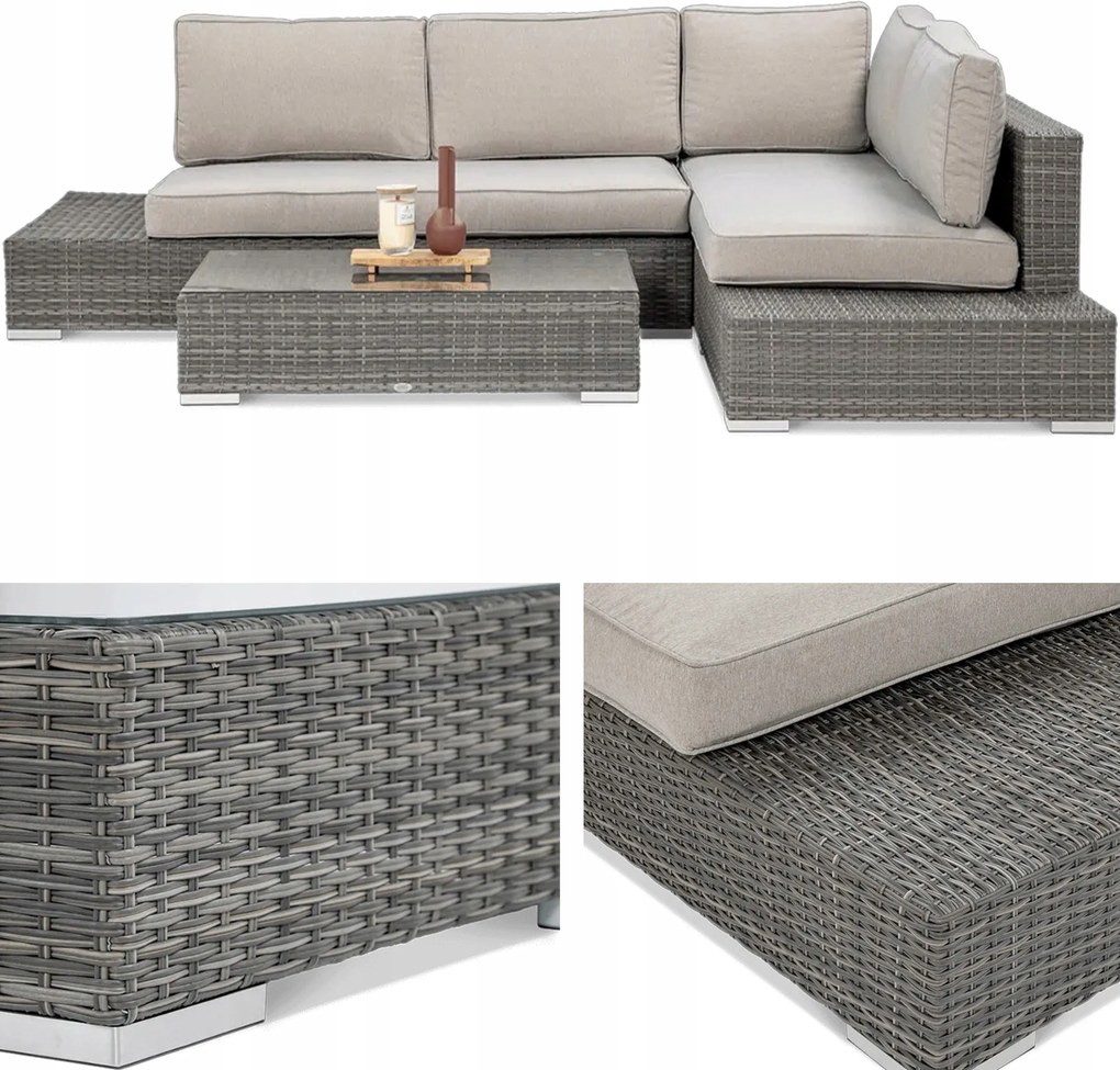 Sada záhradného nábytku Technorattan Verona veľký rohový stolík na terasu