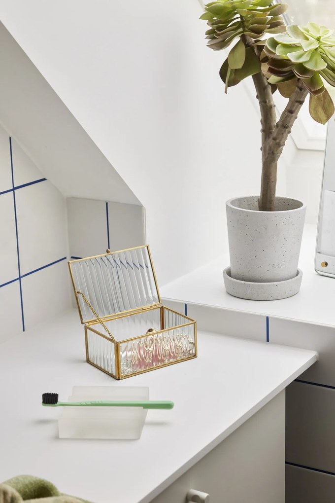 Hübsch Sklenený box Ripple Glass Väčší
