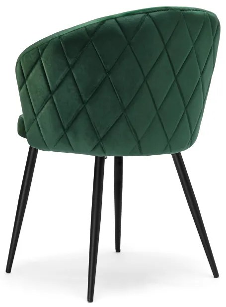 Jedálenská stolička HAMPTON zamatová, tmavozelená
