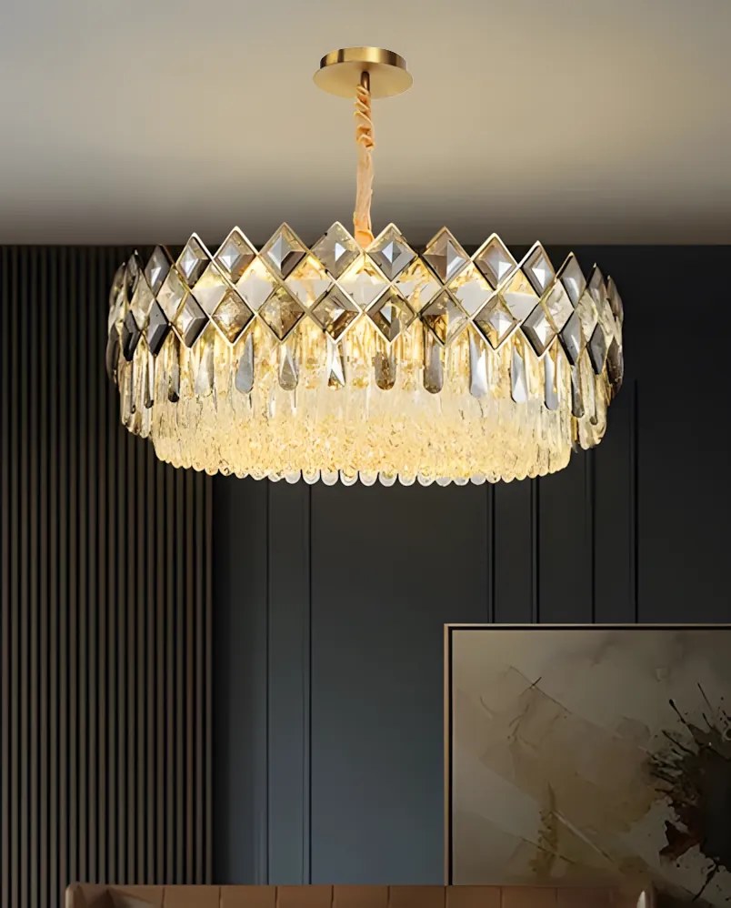 Toolight Toolight, zásvesné krištáľové svietidlo 8xE14 APP1540-8CP60, zlatá lesklá, OSW-05171