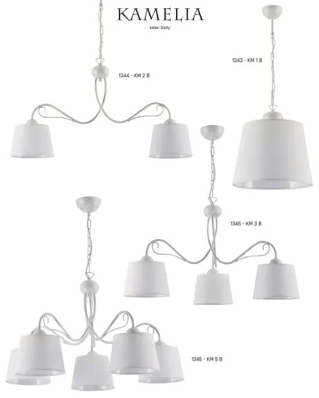 Jupiter 1345 - KM 3 B - Luster na reťazi KAMELIA 3xE27/60W/230V