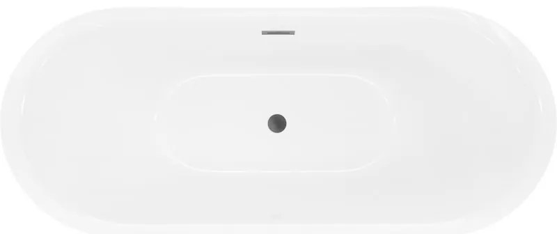 Mexen Lotos, voľne stojaca vaňa 180 x 75 cm, biela/čierna, grafitový prepad, 52051807775-95