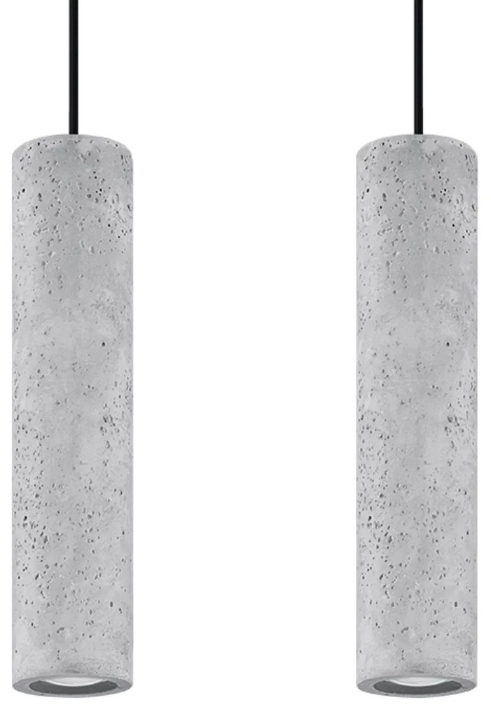 Závesné svietidlo Luvo, 2x betónové tienidlo