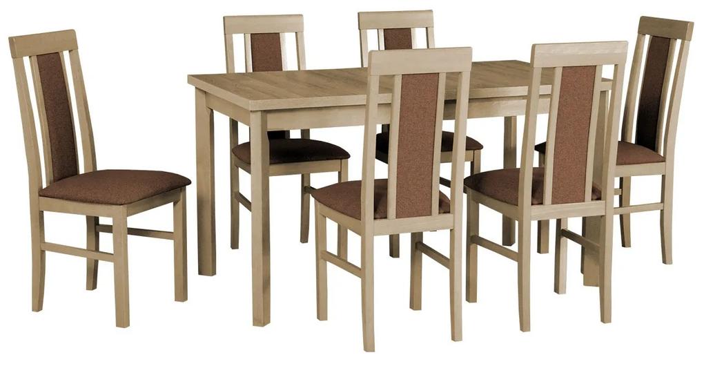 Rozkladací stôl so 6 stoličkami - AL34, Morenie: jelša - L, Poťahové látky: 11 - Inari 96 Mirjan24 5902928281132