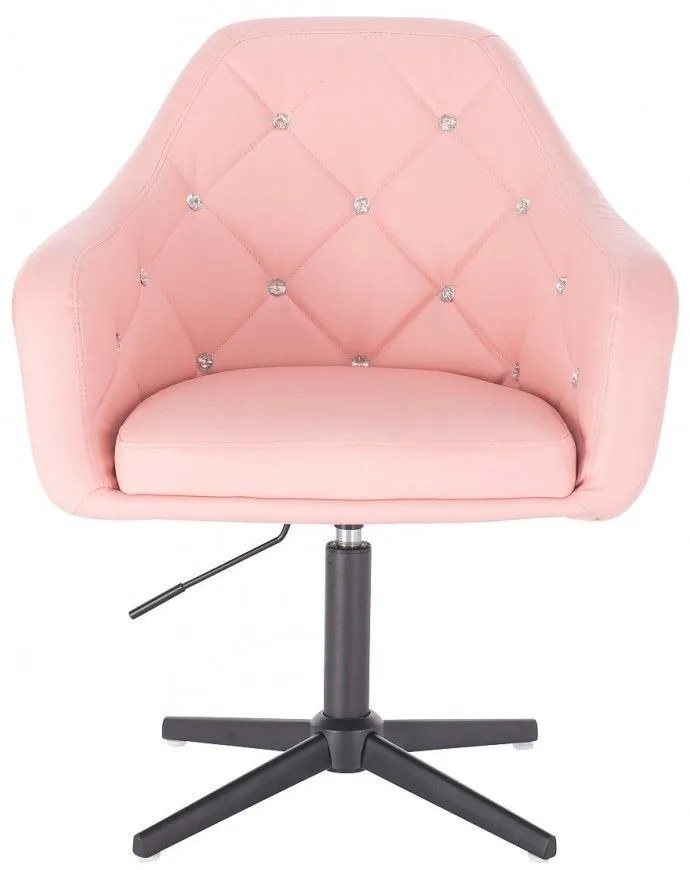 LuxuryForm DESIGN Kreslo ROMA na čiernom kríži - ružové