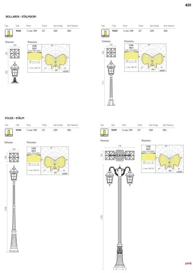 Redo 9652 - Vonkajšie svietidlo YORK 1xE27/70W/230V IP44 hnedé