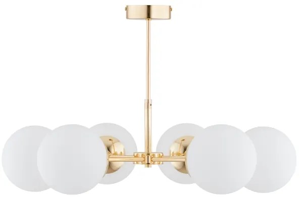 Luster na tyči FOTON  6xE14/40W/230V zlatá/biela