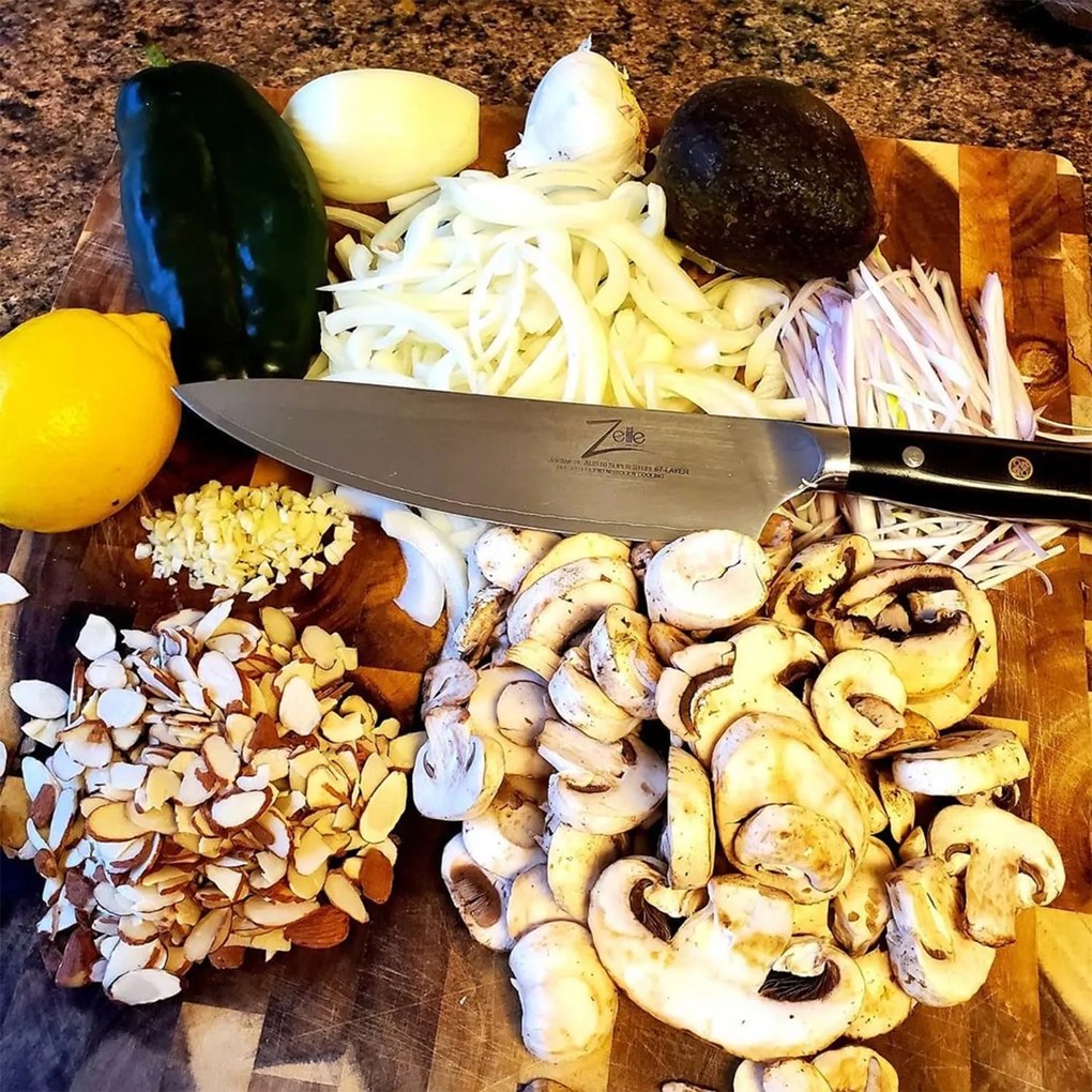 Zelite Infinity by Klarstein Alpha-Royal Japanese Series, 8" nôž šéfkuchára, damašková oceľ