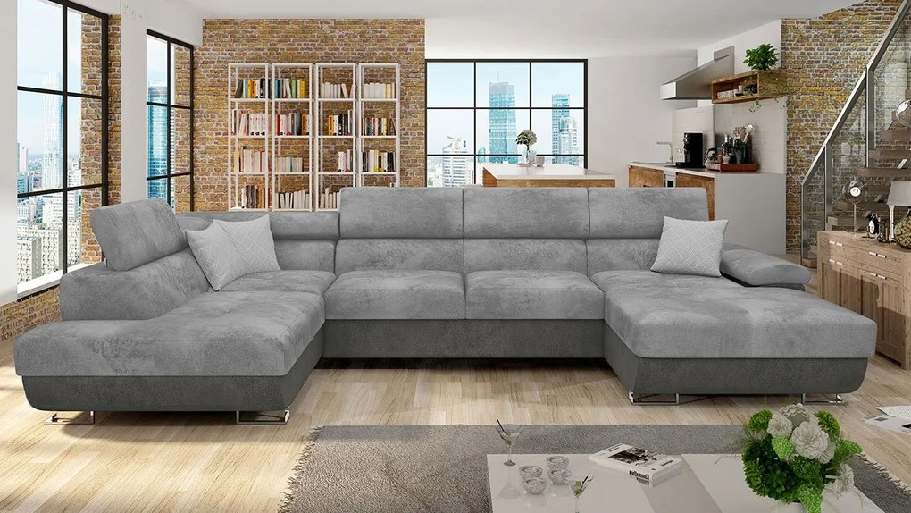 Rohová sedacia súprava Alvin Bis Premium, Dostupné poťahy: Terra 05 + Terra 05 + Terra 15 ECO, Strana: Pravá