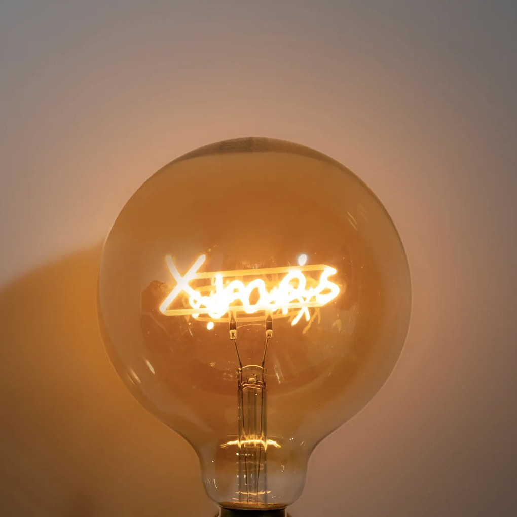 Vianočná LED žiarovka E27 Xmas Filament G125 Jantárová 1.8W 100 lm 1800K