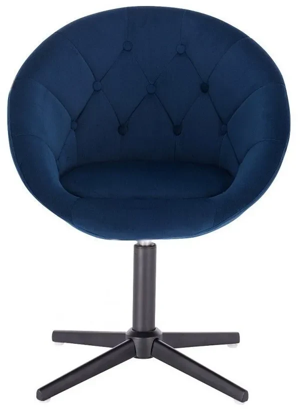 LuxuryForm DESIGN Kreslo VERA VELUR na čiernom kríži - modré