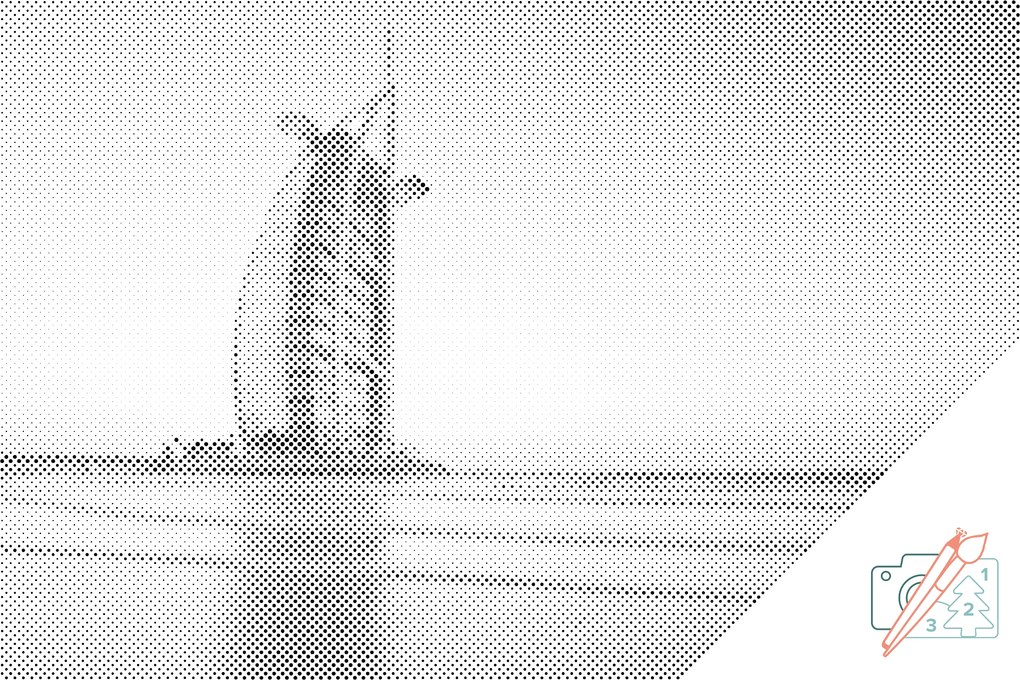 Gario Bodkovanie Burj Al Arab Rozmery: 40 x 60 cm, Rámovanie: S vnútorným rámom, Farba bodiek: Čierna