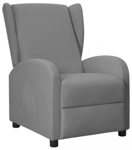 vidaXL Sklápacie kreslo wingback sivé umelá koža-