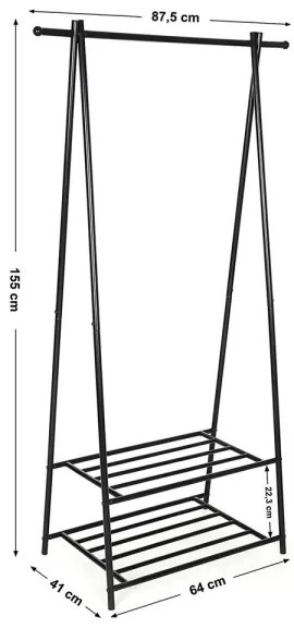 Stojanový vešiak LINEA čierny