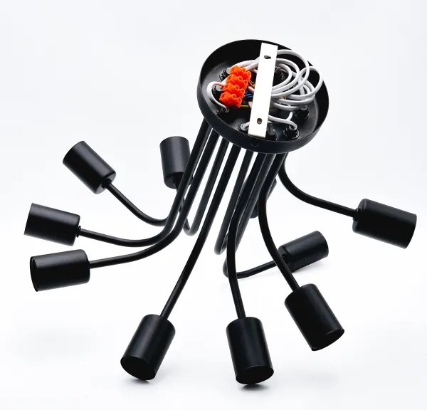 Prisadený luster TRINITY 10xE27/15W/230V čierna