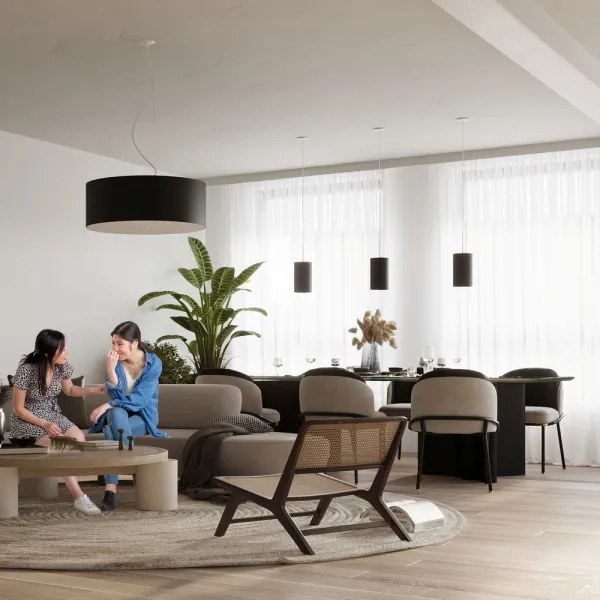 Sollux SL.0790 - Luster na lanku OTTO 6xE27/60W/230V pr. 70 cm čierna