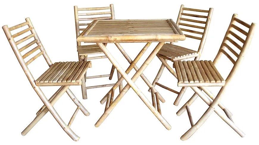 Bambusová záhradná súprava 1+4