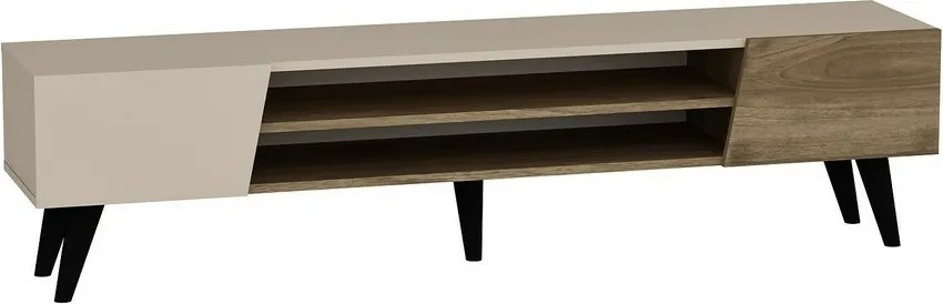 Clark TV stolík z orechového dreva a béžovej farby