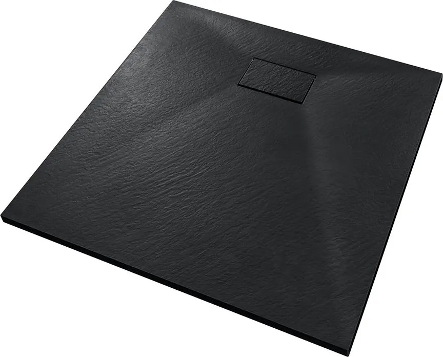 Besco Štvorcová sprchová vanička z SMC kompozitu VEXO BLACK SQ 80x80 (90x90) BESCO-Rozmery: 80x80