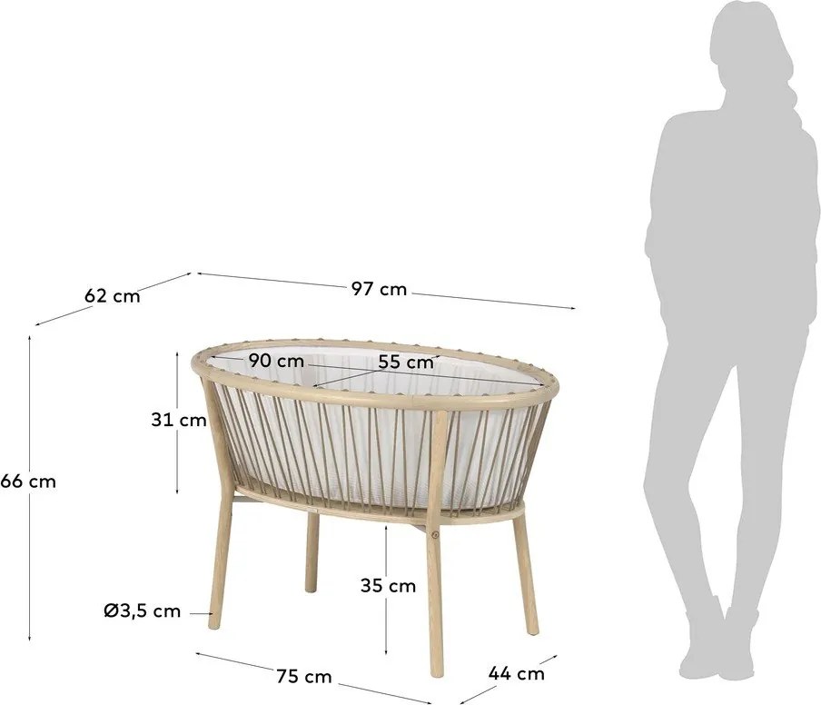 Prírodná detská postieľka Kave Home Leonela