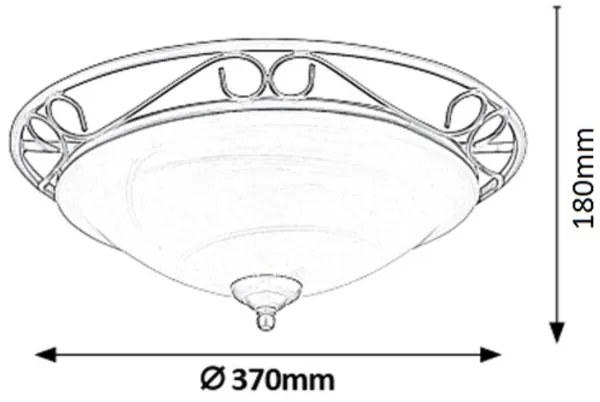Rabalux 3722 - Stropné svietidlo ATHEN 2xE27/60W/230V